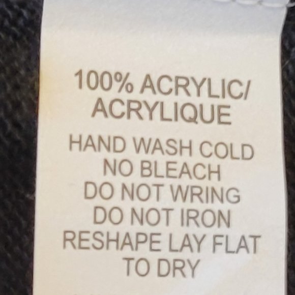 Made in USA Cotton Emporium black & gray knit cropped cardigan sz: M - Picture 7 of 8